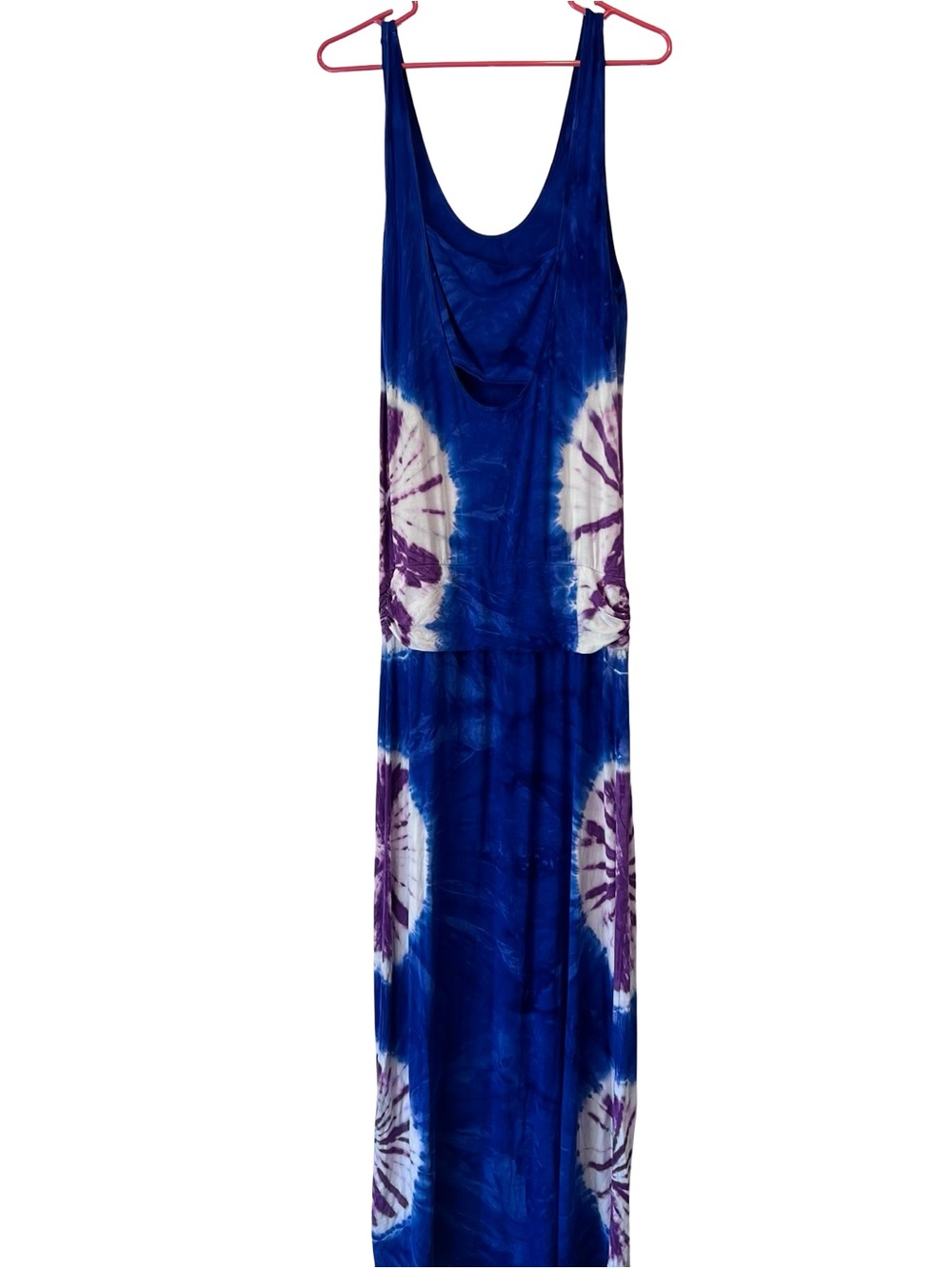 VENUS Blue Tie-Dye Sleeveless Maxi Dress with Black & White Accents